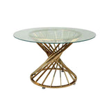 New Hernest Gold Twist Glass Top Coffee Table! This piece makes a Statement! Retails $429+