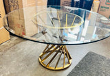 New Hernest Gold Twist Glass Top Coffee Table! This piece makes a Statement! Retails $429+