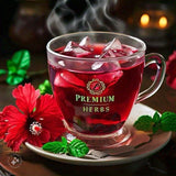 New Retails $80+ PREMIUM HERBS Hibiscus Tea 120 count| Hibiscus Tea Organic Flowers | Single Origin Source From Egypt | Great for Iced or Hot Brewed Herbal Green Tea | Caffeine Free 100% Natural Eco-Friendly Packaging