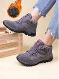 New Women's faux fur lined Thermal Villi Hiking Boots Grey includes extra pair insoles, Sz 9.5
