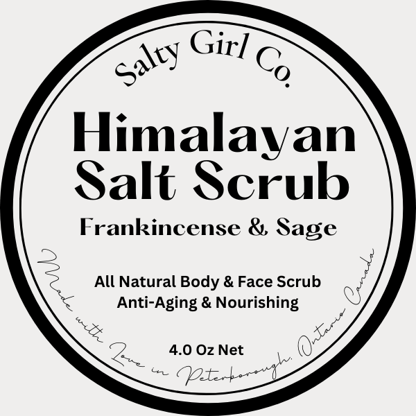 Himalayan Salt Scrub for Face & Body! All Natural Ingredients with anti-aging Frankincense! 4 Oz! Buy Now!