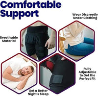 New Healthy Lab Co Sciatica Brace, Ortho-Wrap Hip Brace Original Quality, Hip Brace for Sciatica Pain Relief, Groin Thigh Sleeve Hip Support Wrap, Wrap Hip Brace for Men Women (Black)