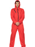 NEW Retails $95 Bank Robber Jumpsuit Men's Costume, Red, Sz L