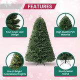 New in box! Wayfair The Holiday Aisle 6.5' H Traditional Pre-lit Artificial Christmas Tree with Warm Lights and Metal Stand, Wide Realistic Tree Retails $265+