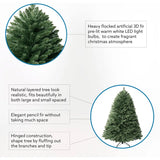 New in box! Wayfair The Holiday Aisle 6.5' H Traditional Pre-lit Artificial Christmas Tree with Warm Lights and Metal Stand, Wide Realistic Tree Retails $265+
