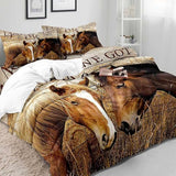 New VIVIHOME 3PCS Romantic Horse Couple Duvet Cover Queen, You & Me We Got This Country Western Ranch Farm Animal Duvet Cover, Rustic Farmhouse Bedding, Comforter Quilt Cover, Bedroom Decor, 2 Pillowcases QUEEN