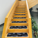 NEW HQCHOOSE Premium Stair Treads Carpet 11PCS 8" x 30" Staircase Mats Grey/Black Machine Washable [ ExtraTape Provided ] Kid Elder Pet Friendly, Retails $63+