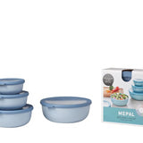 NEW Retails $109, MEPAL CIRQULA - The Bowls That Do It All | Mepal, Multi-Bowl Set, Nordic Blue, 4PC! Leak Proof, Store, Freeze, Microwave & Dishwasher Safe!