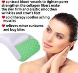 New Face Roller Cool Ice Roller Massager Skin Lifting Tool Facial Lifting Massage Anti-wrinkles Massage Roller White handle [green wheel]