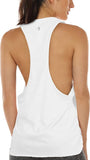 New icyzone Workout Tank Tops for Women - Running Muscle Tank Sport Exercise Gym Yoga Tops Athletic Shirt White Sz XL
