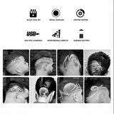 New The TrimPro Elite™ Fade Rechargeable cordless retro professional trimmer, shaver, high-performance hair cutting machine can engrave hairstyles, Black