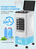 Light Use Retails $140 IKBAOME Portable Air Conditioner, 3-IN-1 Air Cooler Evaporative，[6L Water Tank] & 3 Wind Speeds, 60° Oscillation & Universal Casters & 3 Ice Boxes, Air Conditioner/Cooling Fan for Room Office Home.