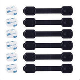 NEW Child Proof Locks For Cabinet Doors Baby Safety Strap Locks Doors And Latches Safety Locks And Locks 6 Count Black 3MStrength Adhesive