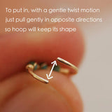NEW Snug Nose Ring - 14k Gold Nose Piercing - 24g -16g Helix Piercing - Tragus Piercing - Nose Hoop - Plain 14K Solid Yellow/Rose Nose Ring, Retails $80