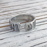 NEW Trees Inspirational Aluminum Ring / Nature Inspirational Aluminum Ring / Silver Hand Stamped Ring / Forest Aluminum Hand Stamped Ring
