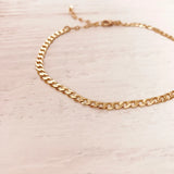 NEW Gold Boho Curb Chain Anklet, Dainty Gold Summer Ankle Bracelet, Delicate Bohemian Foot Jewelry