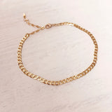 NEW Gold Boho Curb Chain Anklet, Dainty Gold Summer Ankle Bracelet, Delicate Bohemian Foot Jewelry
