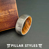 NEW Retails $412, Gentlebrands Silver Forest Tree Ring 6mm Wood Ring Mens Wedding Band Tungsten Ring Couples Ring Set Nature Ring, Men's Sz 10.5