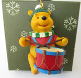 NEW IN ORIGINAL BOX WINNIE THE POOH Christmas Magic Ornament Retired Collectible Tree Ornament Little Drummer Boy Pooh Bear Playing Drum Disney