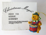 NEW IN ORIGINAL BOX WINNIE THE POOH Christmas Magic Ornament Retired Collectible Tree Ornament Little Drummer Boy Pooh Bear Playing Drum Disney