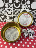 NEW Mickey Mouse FARKLE Game! Perfect travel size in a tin, excellent DCL Fish Extender FE Gift!