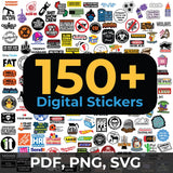 NEW 150+ Sarcastic Blue Collar Stickers Bundle Funny 18+ | Hard Hat, Toolbox, Work Gear Stickers