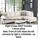 New in box! iLintek Pearl White Right Chaise with decorative pillow! NOTE: This is right chaise ONLY