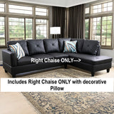 New in box! iLintek Black Faux Leather Right Chaise with decorative pillow! NOTE: This is right chaise ONLY
