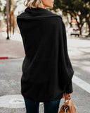New Imily Bela Women's Kimono Batwing Cable Knitted Slouchy Oversized Wrap Cardigan Sweater Black Sz XL