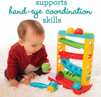 New Infantino Bop & Drop Ball Tower - STEAM Educational Play, Hand-Eye Coordination Skills, and Cause and Effect Play for Babies & Toddlers, 12M+ Retails $63+