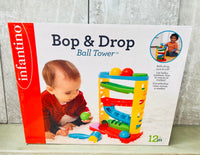 New Infantino Bop & Drop Ball Tower - STEAM Educational Play, Hand-Eye Coordination Skills, and Cause and Effect Play for Babies & Toddlers, 12M+ Retails $63+
