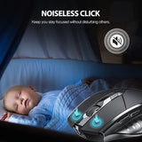 New Inphic Bluetooth Mouse, Multi-Device Silent Rechargeable Bluetooth Wireless Mouse (Three Modes: BT 5.0/4.0 + 2.4G), 1600 DPI Portable Ergonomic Mouse for Laptop, PC
