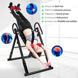 Retails $220 New ASSEMBLED ONETWOFIT Inversion Table, Heavy Duty Folding Inversion Machine with Comfort Backrest, Adjustable Height Inversion Table for Muscle Pain Relief