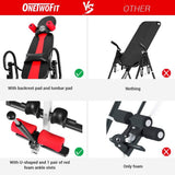 Retails $220 New ASSEMBLED ONETWOFIT Inversion Table, Heavy Duty Folding Inversion Machine with Comfort Backrest, Adjustable Height Inversion Table for Muscle Pain Relief