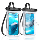 New SET OF 2 Universal IPX8 Waterproof Anti Sinking Phone Case Water Proof Bag With Lanyard Fits All Phones Up To 7.5in, also can be used as dry bag for keys, cash, cards etc! Great for Protection & taking underwater pics! Clear