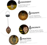 New Iron Art Hollow Outdoor Lamp Garden Decorative Solar-Powered Hanging Lantern