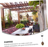 New Iron Art Hollow Outdoor Lamp Garden Decorative Solar-Powered Hanging Lantern