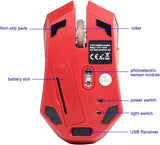 New Wireless Iron Man Mouse with Invisible Infrared Light and Decor Light for Laptop Desktop Computer Mice (Gold)