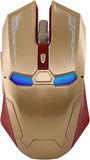 New Wireless Iron Man Mouse with Invisible Infrared Light and Decor Light for Laptop Desktop Computer Mice (Gold)