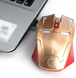 New Wireless Iron Man Mouse with Invisible Infrared Light and Decor Light for Laptop Desktop Computer Mice (Gold)
