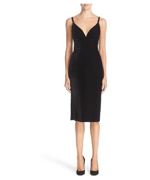 New with tags! Designer Caroline Issa Black Velvet Dress, Sz 10! Retails $999.00