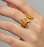 NEW Starfish & Seashell Fashion Ring, Fits all sizes