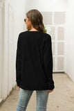 New JEYMMI Womens Mama Bear Long Sleeve Over Sized Fit Shirt with pockets, Black Sz M