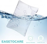 New JJDANFILL Rayon Derived from Bamboo Pillow Standard Size - Machine Washable Bed Pillow for Sleeping for Back, Stomach and Side Sleeper - Firm Shredded Memory Foam Pillow 20 * 26in