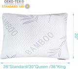 New JJDANFILL Rayon Derived from Bamboo Pillow Standard Size - Machine Washable Bed Pillow for Sleeping for Back, Stomach and Side Sleeper - Firm Shredded Memory Foam Pillow 20 * 26in