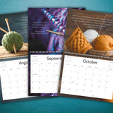 New Knitting Calendar 2025 | Inspirational Yarn Lover Quotes, Craft Enthusiasts Creative Knit Imagery & Quotes Gift for Women, Wall Home Decor