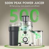 New Juicer Machine 500W, 3 Speed Centrifugal Juicer Extractor with Wide Mouth 3” Feed Chute for Fruit Vegetable, High Yield Juicer