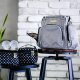 New Retails $175+ JUJUBE Be Supplied Travel Breast Pump/ Baby Bag Grey
