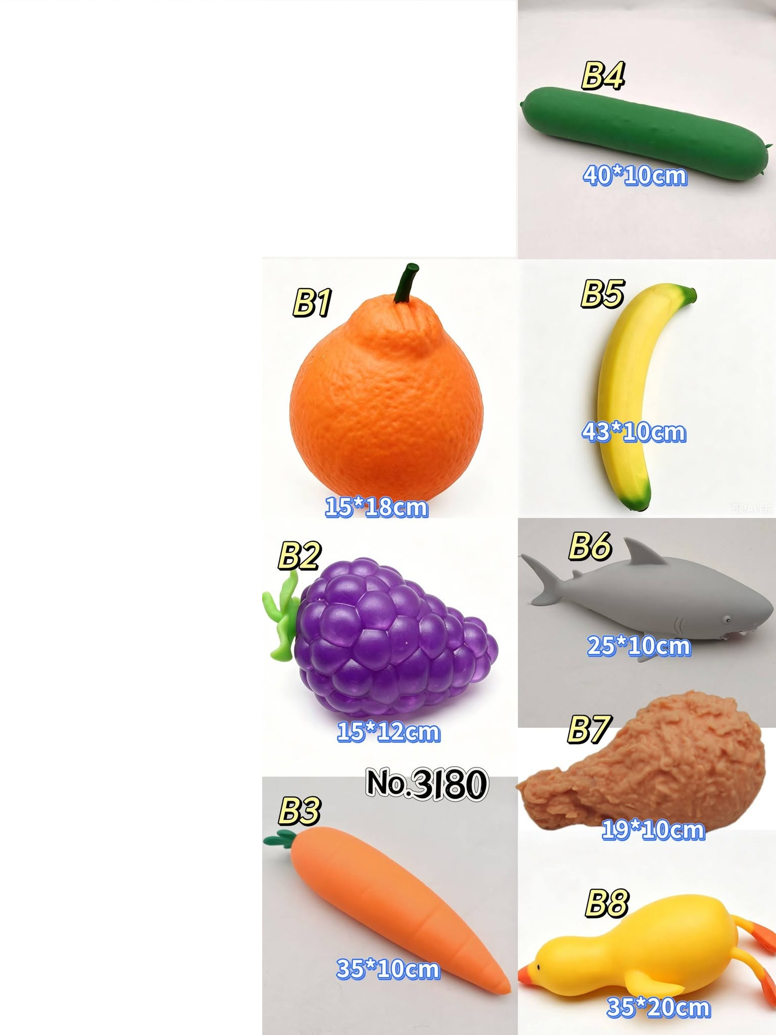 Jumbo size squish Toys No.318023 Size please check picture Min Order of 2! Tax included