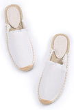NEW RETAILS $65+ JYDQM Women's Shoes Women's Frayed Canvas Solid Spring Summer Slippers Slides Sandals Shoes WHITE SZ 10